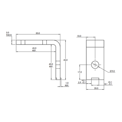 41-440-3 MODULAR SOLUTIONS ALUMINUM BRACKET 30 SERIES GUARD UNIT FIXING ANGLE 19 AR W/HARDWARE